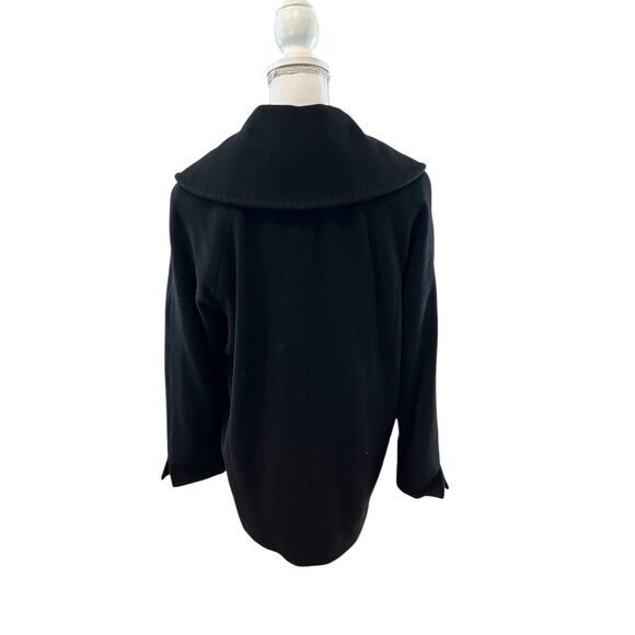 Ellen Tracy Stunning Classic Wool Blend Office Ready Coat Black 6 - Picture 4 of 6